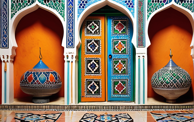 **Prompt:** "Contemporary Moroccan art, a fusion of traditional Amazigh, Arabic, and Islamic motifs with modern global art styles. Vivid colors inspired by Moroccan landscapes, showcasing the blend of heritage and innovation."