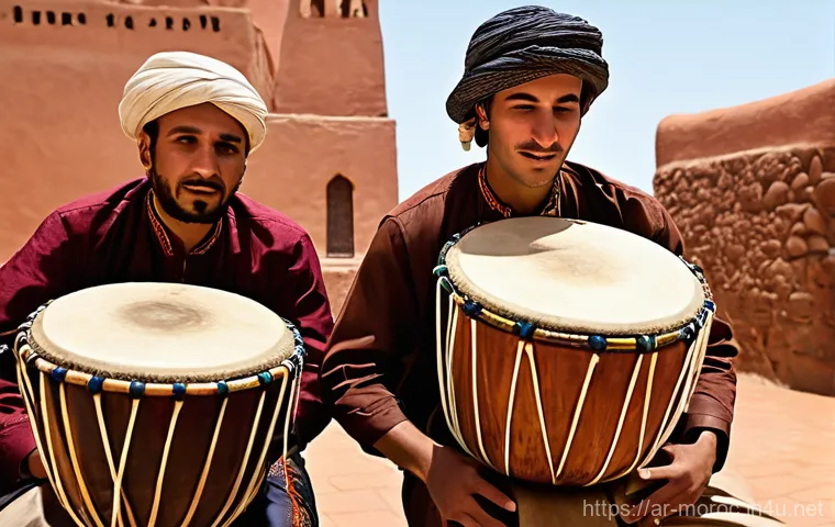 모로코 전통 악기 가나와 - **A traditional Gnawa Lila ritual in a dimly lit, intimate Moroccan zawiya.** A wise Maalem (master ...