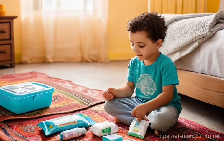 모로코에서 약국 이용법 - **Prompt 2: Friendly Pharmacist Consultation in Morocco**
    "Inside a clean, well-organized Morocc...